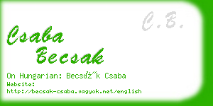 csaba becsak business card